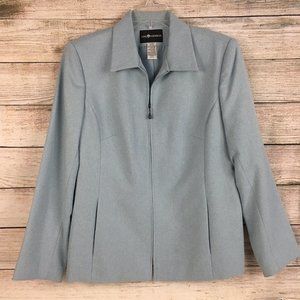 Sag Harbor Blazer Zip Front Powder Blue Lined